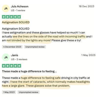 Headlight Glasses with Polarized LED GlareCut Technology™ (Fit Over Glasses)